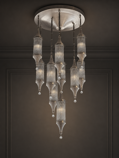 Silver Cascade Lantern  Chandelier