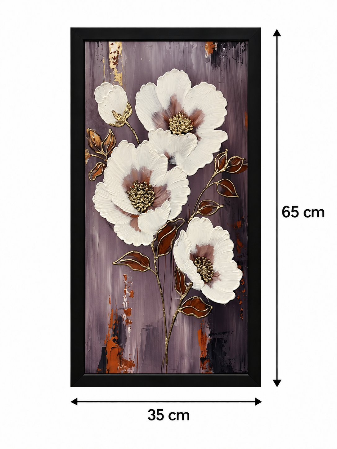 Golden Ivory Blossoms 3-in-1 Wall Art Frame