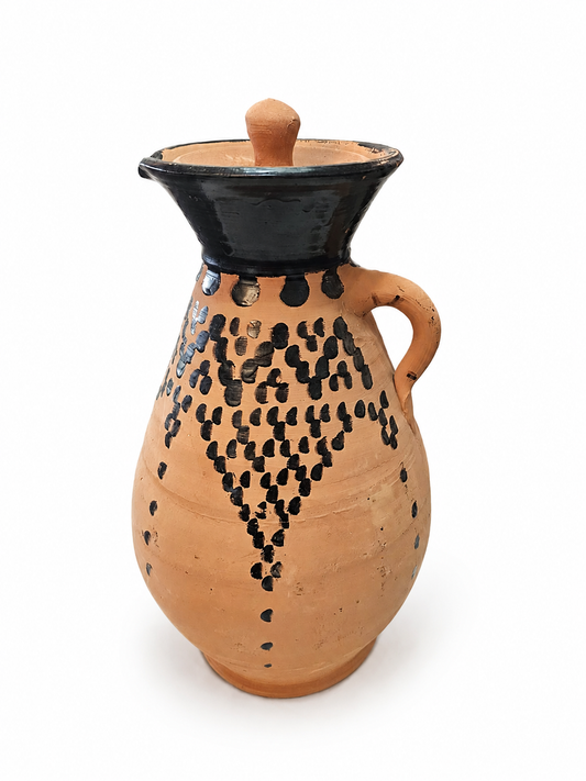 Hand-Painted Atlas Clay Moroccan Water Jar - M78