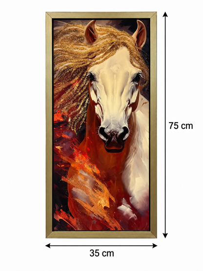 Golden Majesty Horse Design 3-in-1 Wall Art Frame