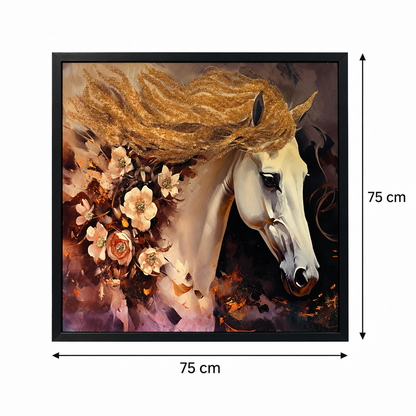 Golden Equine Blossom 3-in-1 Wall Art Frame