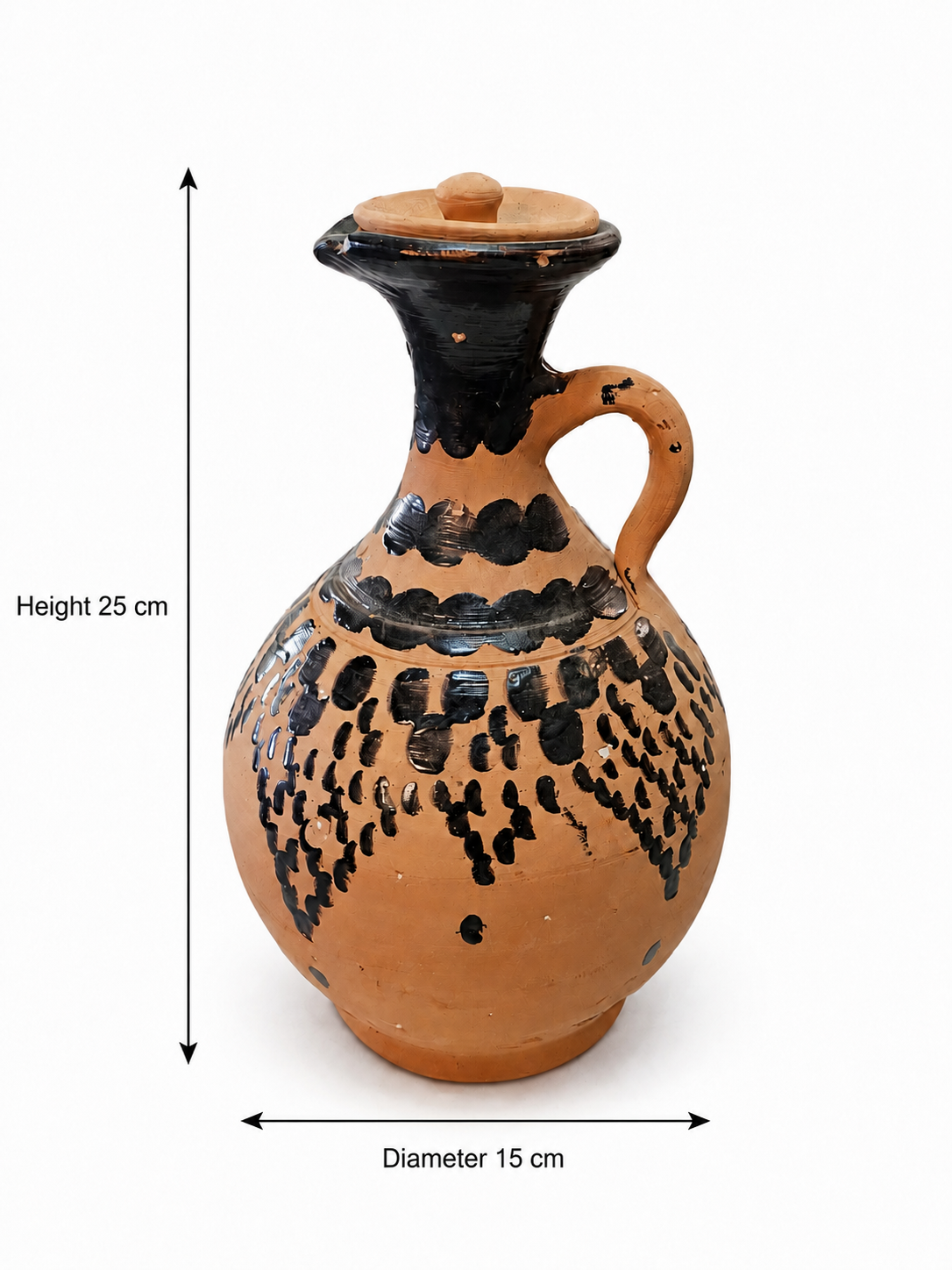 Hand-Painted Atlas Clay Moroccan Water Jar - M76