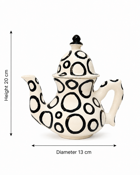 Moroccan Black Pebble Design - Ceramic Teapot N4 M31