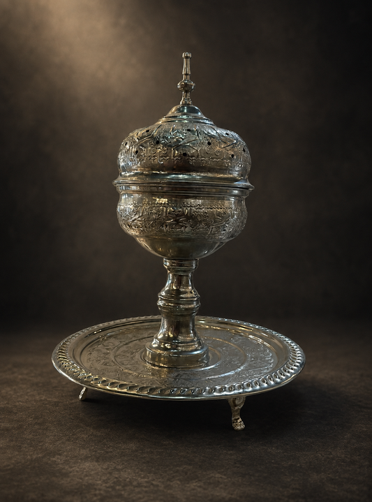 Marrakech Floral Silver Mabkhara - XLarge