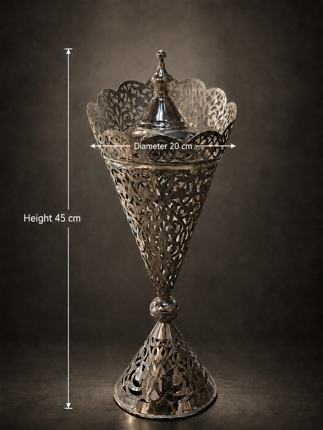 Moroccan Silver Crown Incense Burner - Large - M105