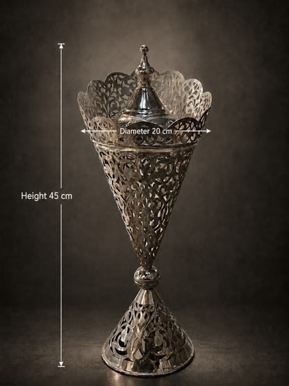 Moroccan Silver Crown Incense Burner - Large - M105