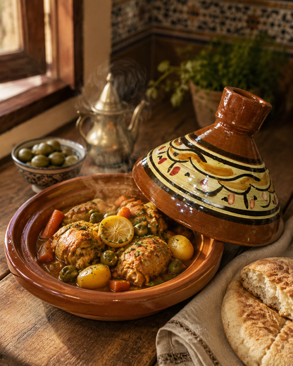 Hand-Painted Moroccan Clay Tajine (Ds01)