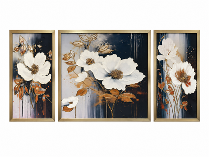 Golden Bloom Harmony 3-in-1 Wall Art Frame