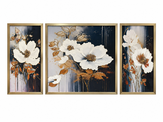 Golden Bloom Harmony 3-in-1 Wall Art Frame