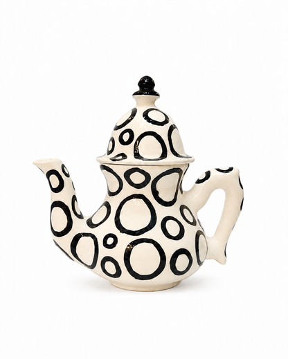 Moroccan Black Pebble Design - Ceramic Teapot N4 M31