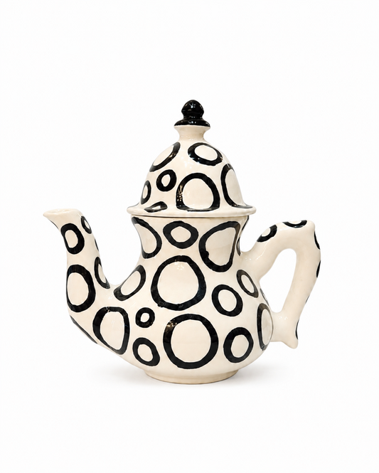 Moroccan Black Pebble Design - Ceramic Teapot N4 M31