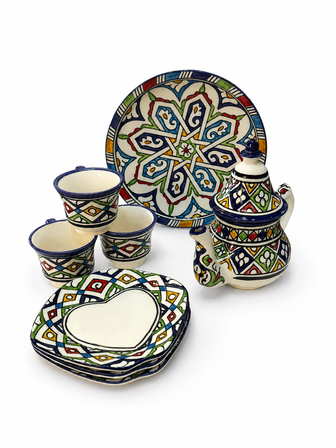 Moroccan Mosaic Garden Design Coffee Set