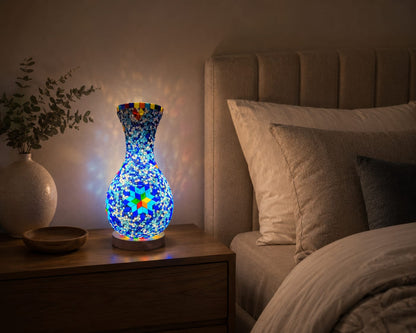 Celestial Bloom Turkish Mosaic Bedside Lamp -1011-