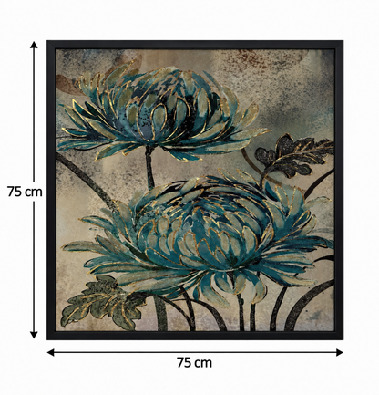 Handcrafted Teal Blossom Harmony 3-in-1  Wall Art Frame