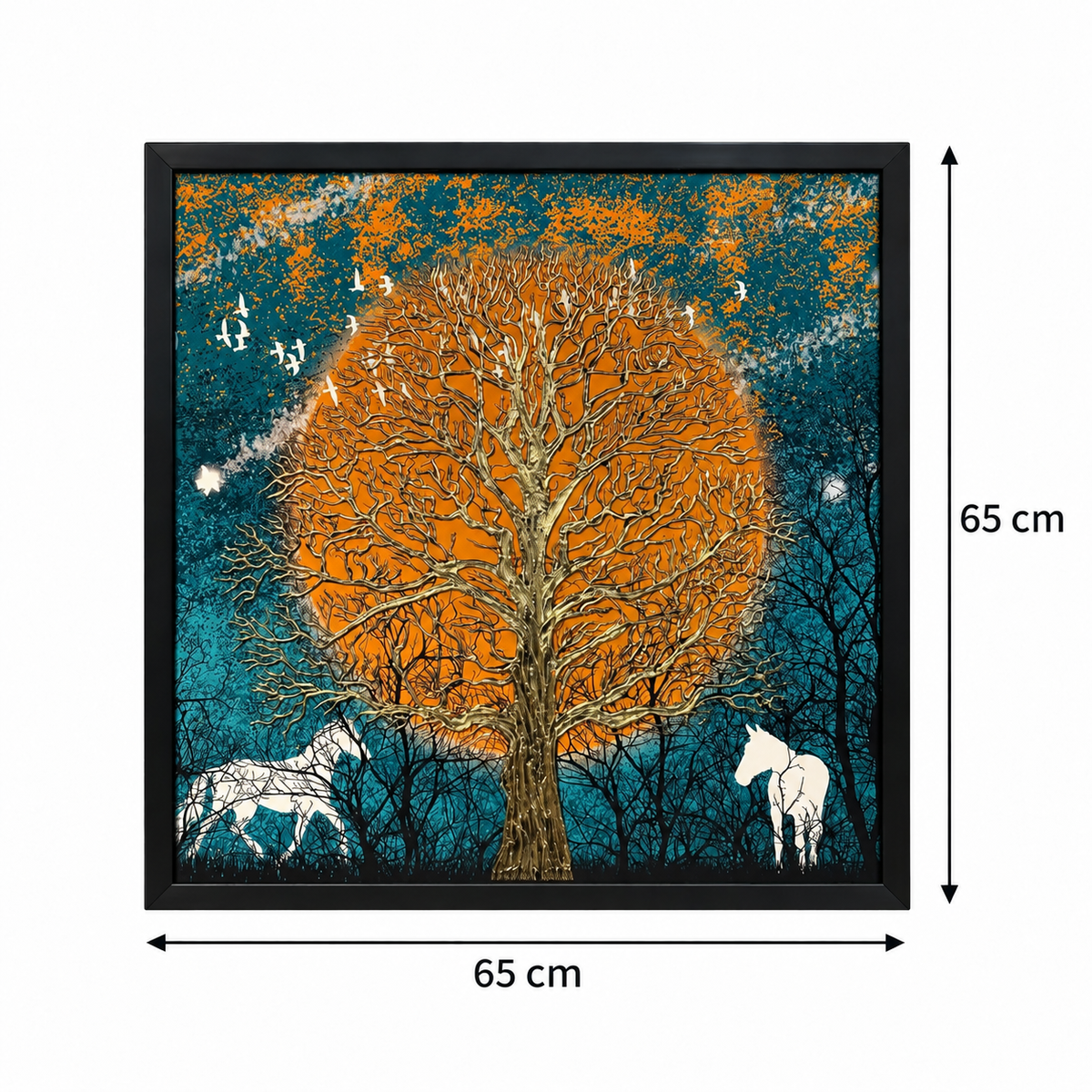 Golden Moonlight Forest 3-in-1 Wall Art Frame