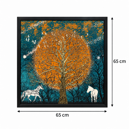 Golden Moonlight Forest 3-in-1 Wall Art Frame