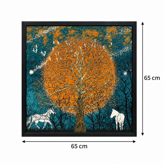 Golden Moonlight Forest 3-in-1 Wall Art Frame