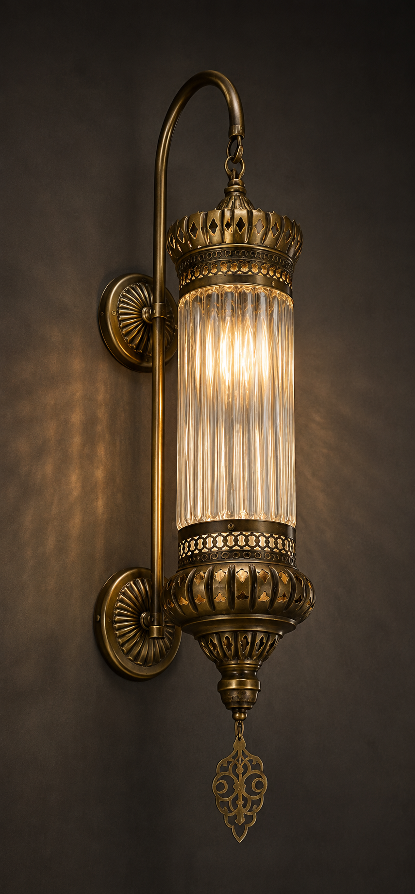 Ottoman Crystal Flame Wall Lantern