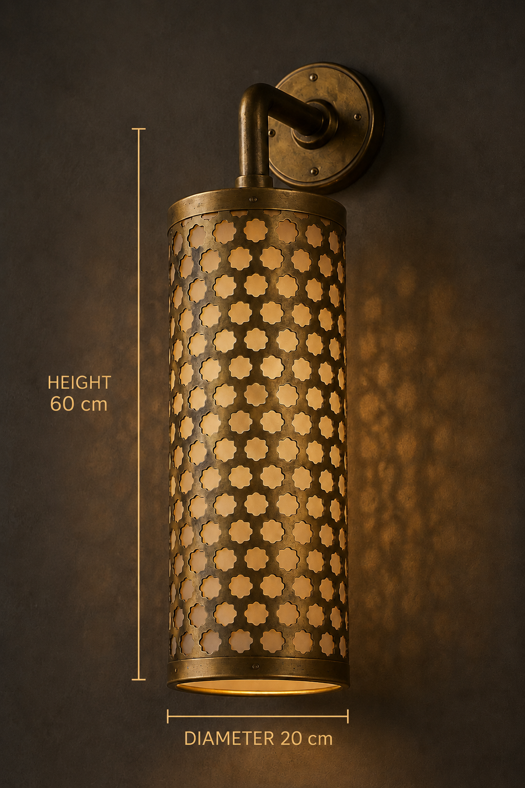 Turkish Golden Blossom Wall Lantern