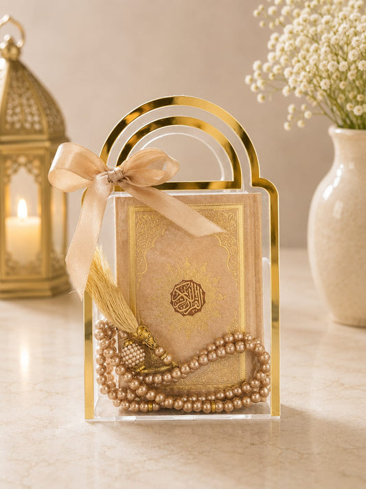 Mini Quran with Prayer Beads & Decorative Case Set - 0978-