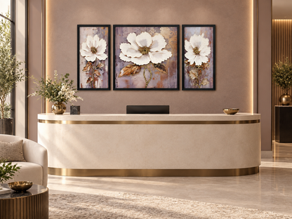 Mauve Blossom Elegance 3-in-1 Wall Art Frame