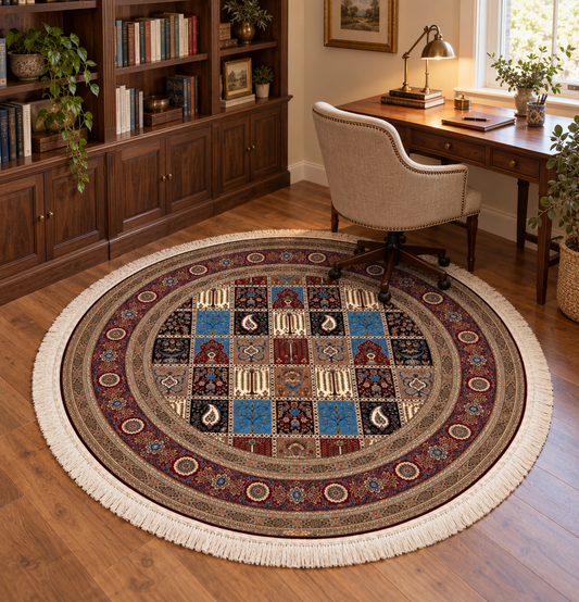 Royal Garden  Persian Silk Carpet 200cm Diameter
