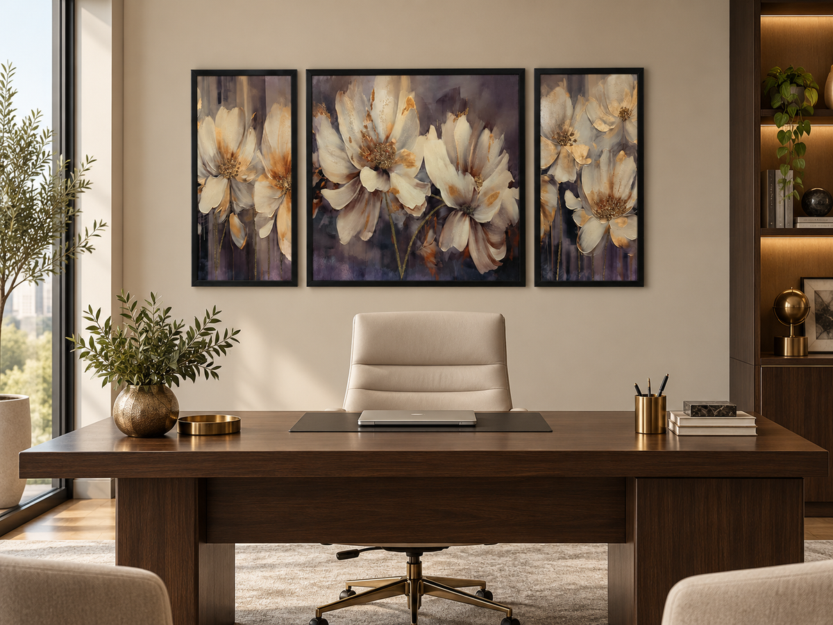 Handcrafted Golden Blossom 3-in-1 Wall Art Frame