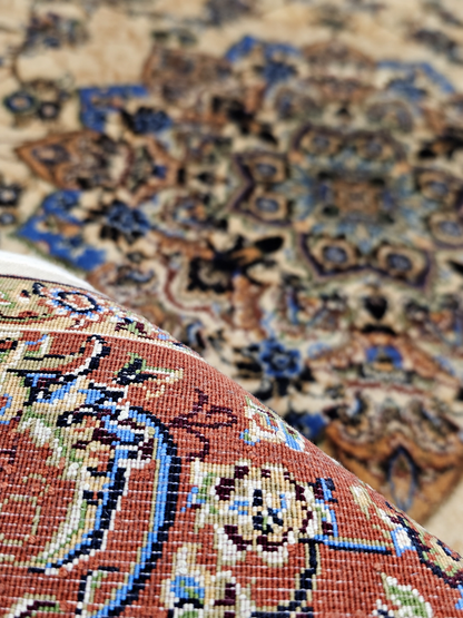 Persian Imperial Rosette Silk Carpet 60x90cm