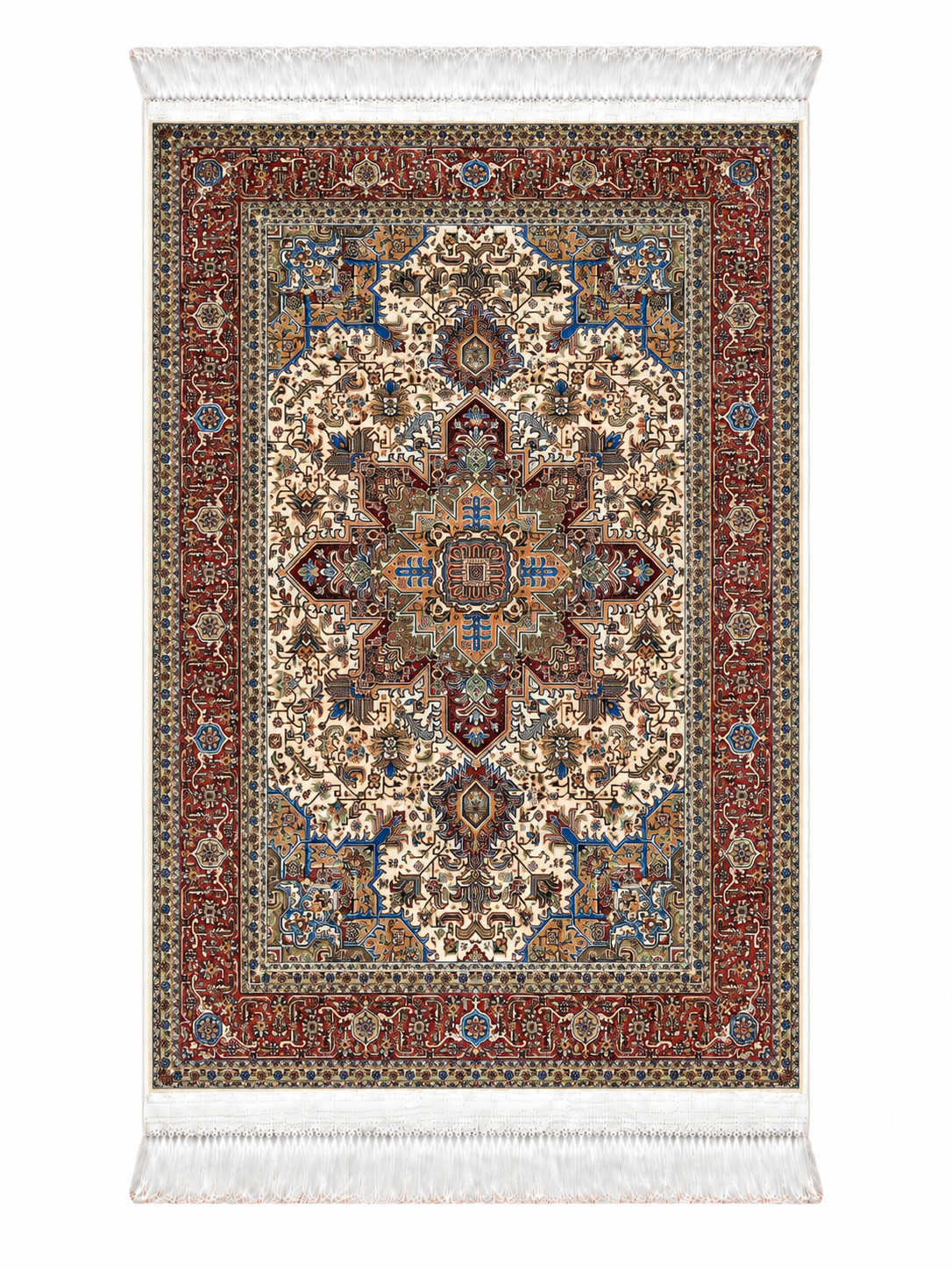 Royal Heritage Geometric Medallion Silk Carpet 60x90cm