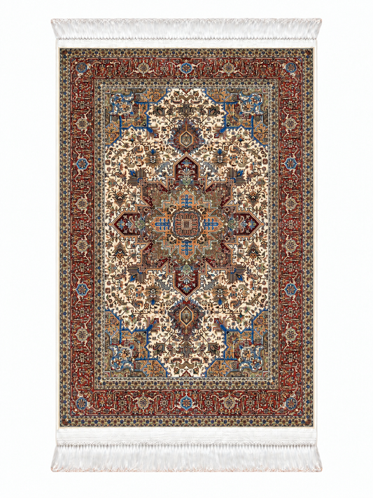 Royal Heritage Geometric Medallion Silk Carpet 60x90cm