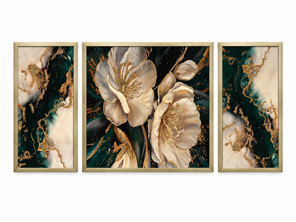 Emerald Blossom 3-in-1  Wall Art Frame