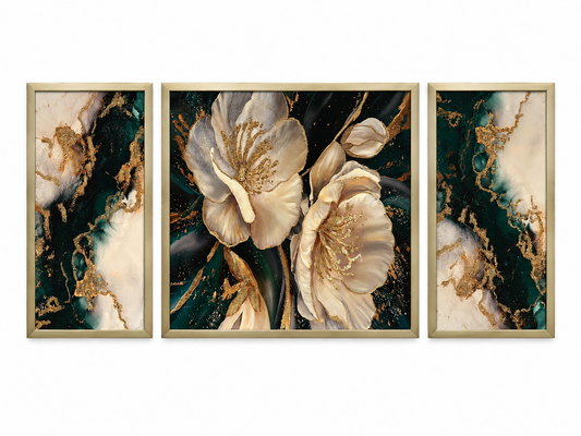 Emerald Blossom 3-in-1  Wall Art Frame