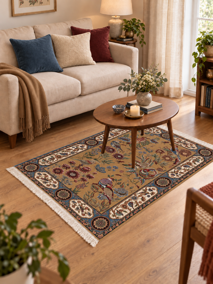 Azure Garden Persian Silk  Carpet 100x150 cm