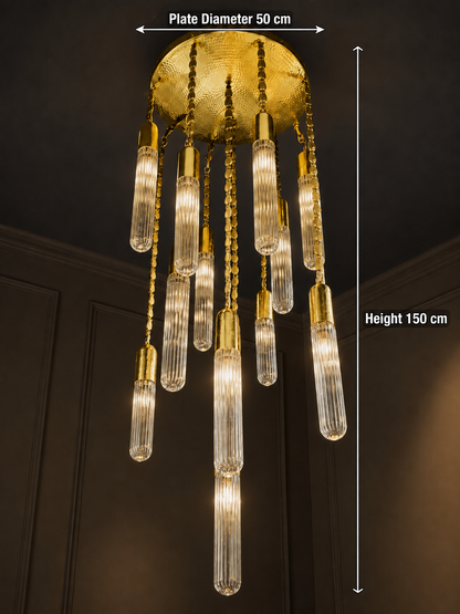 Istanbul Golden Rain Drop Chandelier