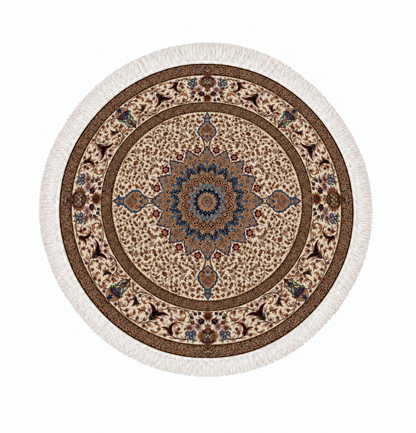 Imperial  Medallion Round Silk Carpet 100cm Diameter