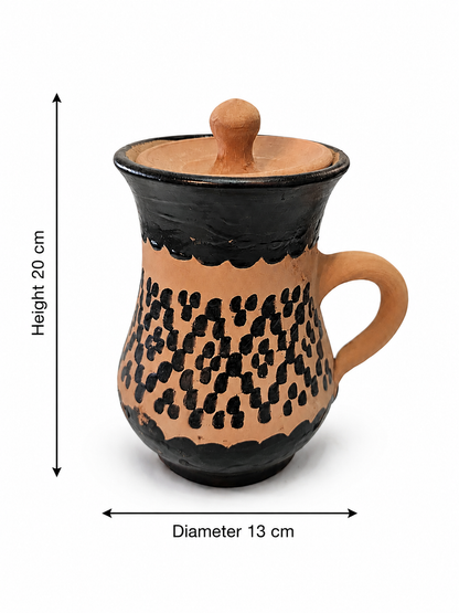 Hand-Painted Atlas Clay Moroccan Water Jar - M80