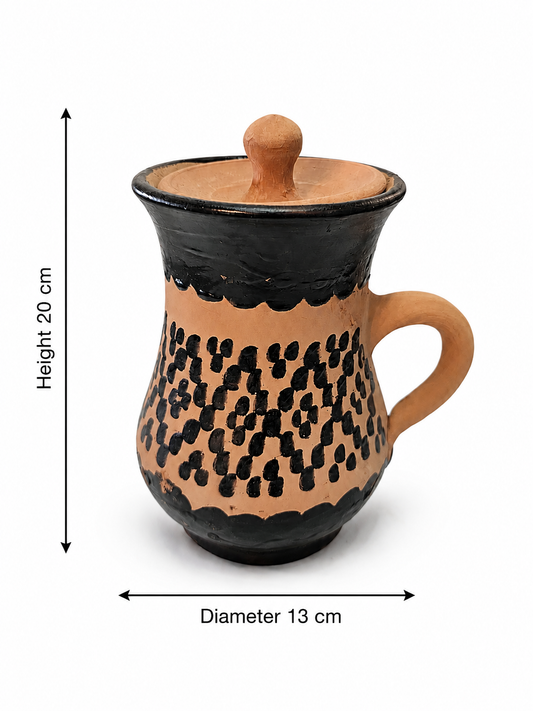 Hand-Painted Atlas Clay Moroccan Water Jar - M80