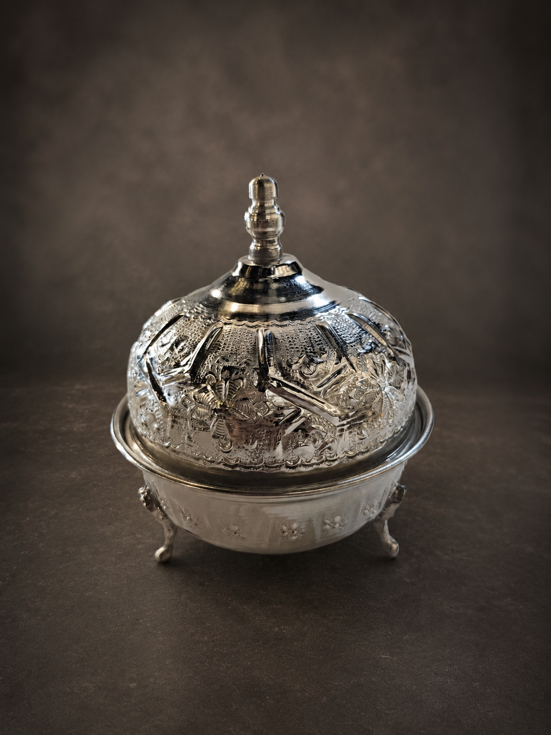Moroccan Engraved Artisan Sugar Box Small M131
