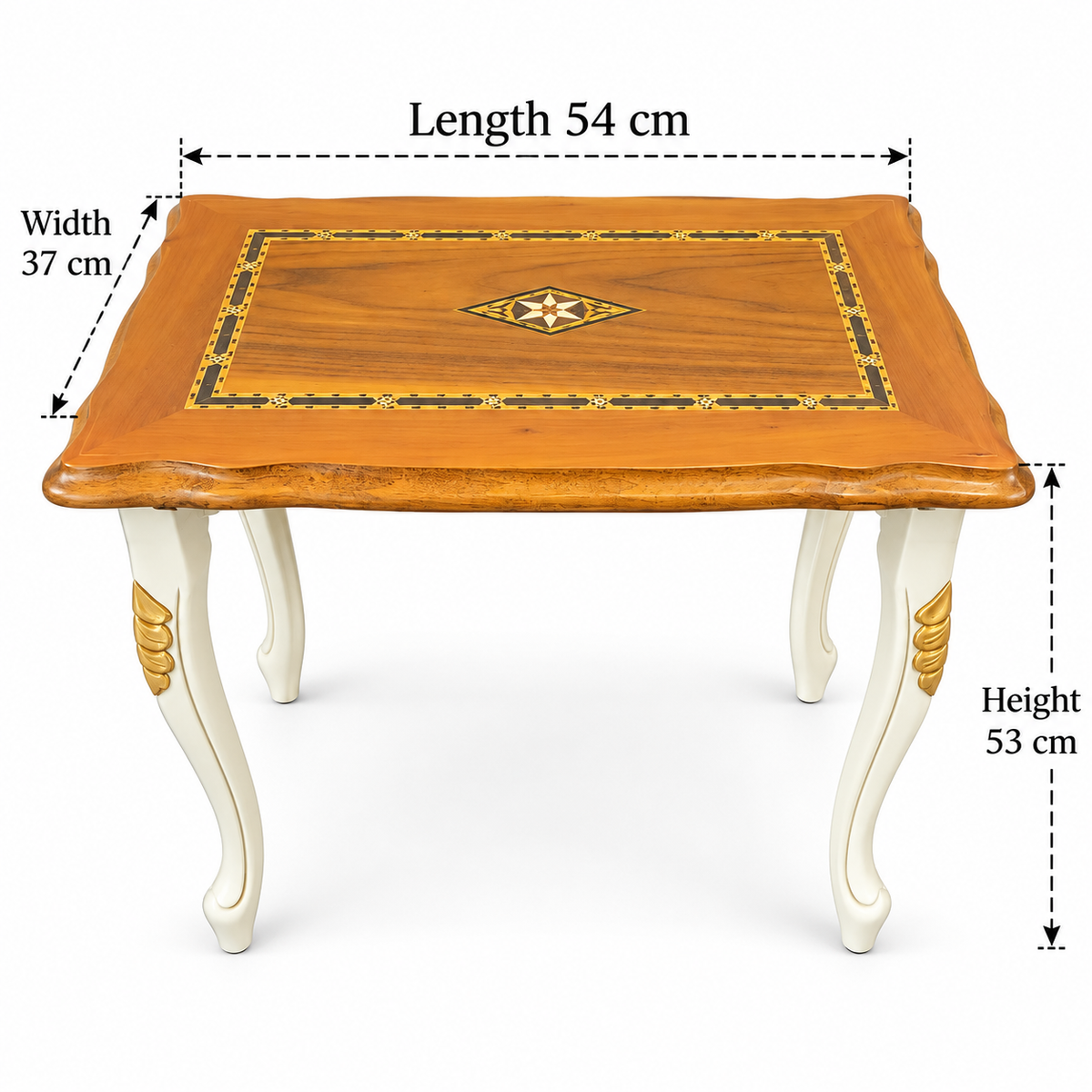 Anatolian Ivory Hand-Carved Beechwood Nesting Table Set 4in1
