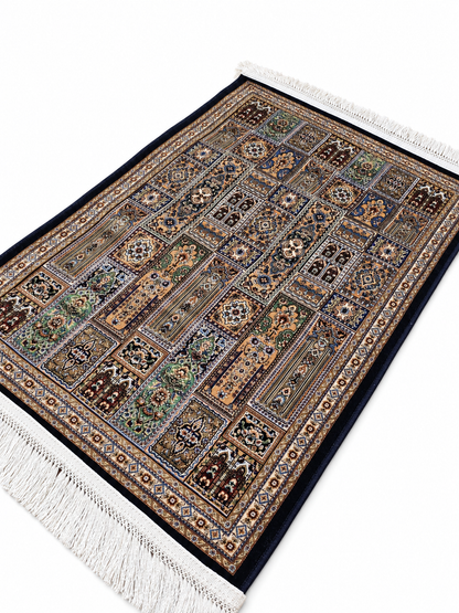 Persian Garden Mosaic Silk Carpet 60x90cm