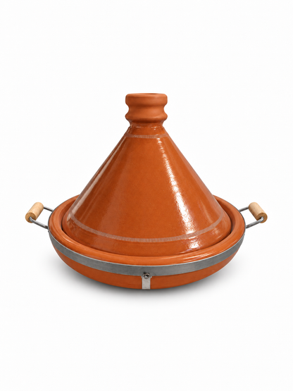 Traditional Moroccan Clay Cooking Tajine with Handle (Ds02)