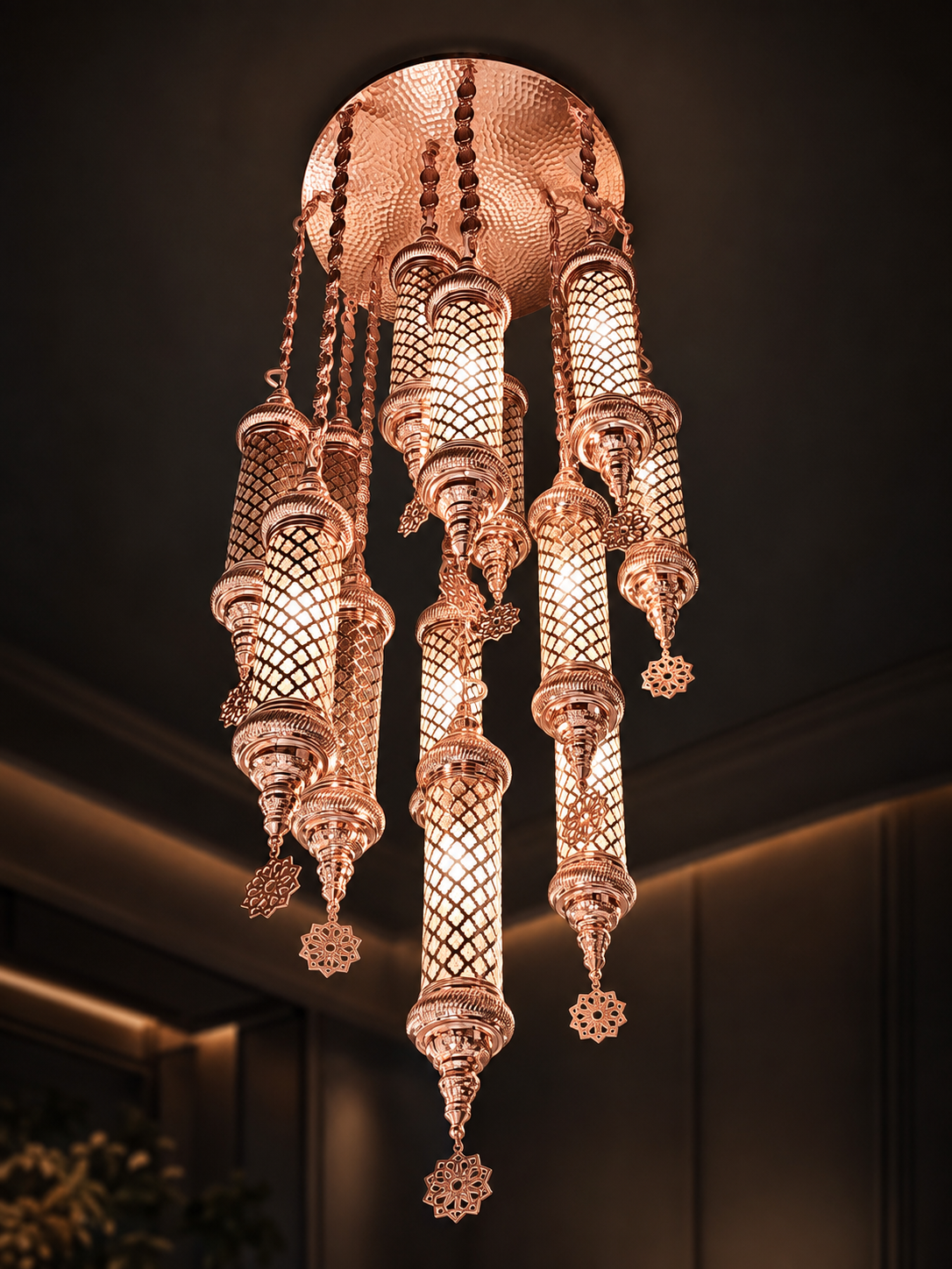 Cappadocia Rose Gold Cascade Chandelier