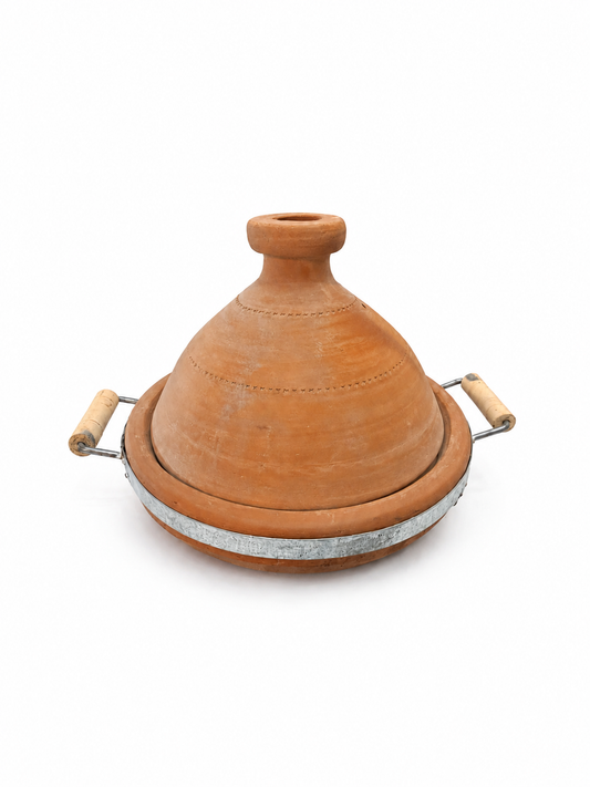 Traditional Moroccan Clay Cooking Tajine with Handle (Ds01)