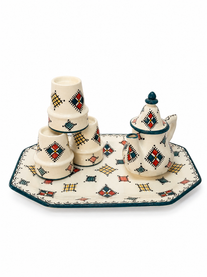 Fez Berber Tea Set Crosshatch Design