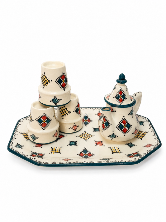 Fez Berber Tea Set Crosshatch Design