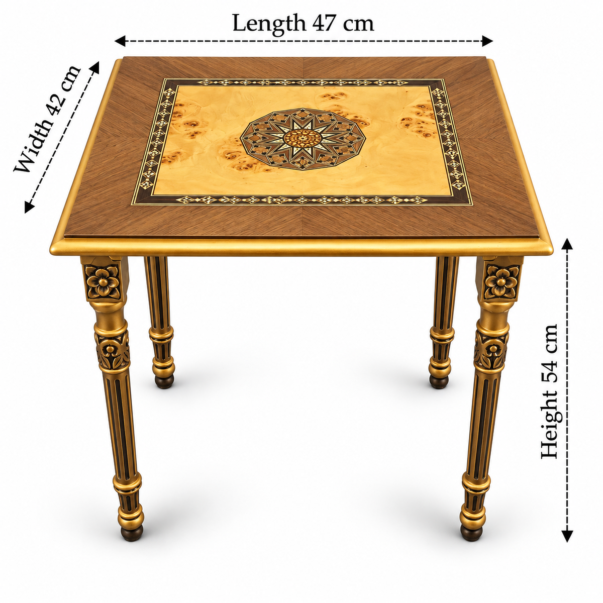 Seljuk Mosaic Hand-Carved Nesting Tables 4in1