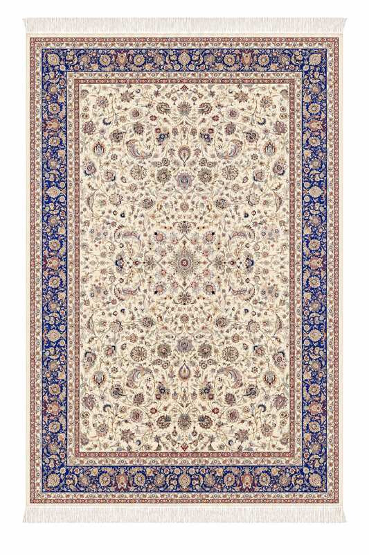 Royal Ivory Garden Natural Persian Wool & Silk Carpet 200x300 cm