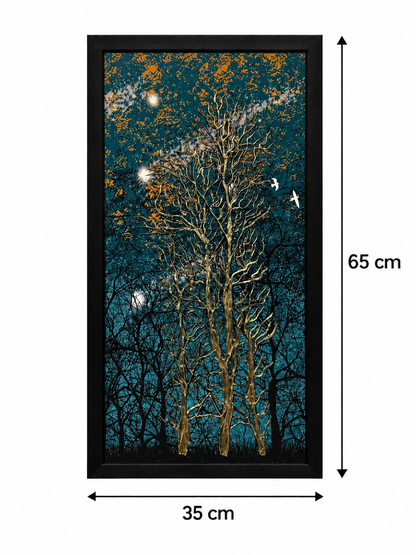 Golden Moonlight Forest 3-in-1 Wall Art Frame