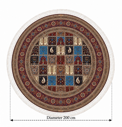 Royal Garden  Persian Silk Carpet 200cm Diameter
