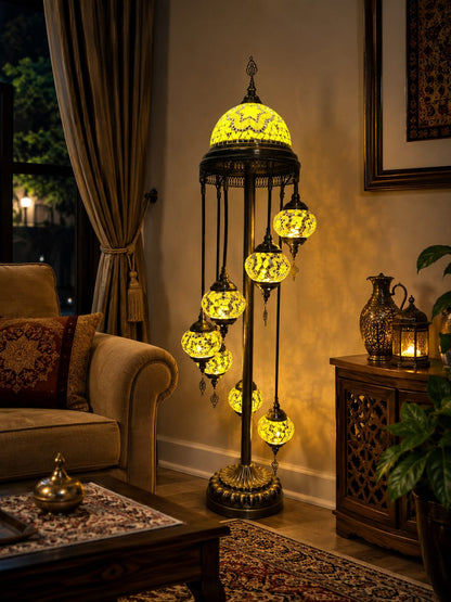 Turkish Mosaic Glass Floor Lamp - 1923-7F